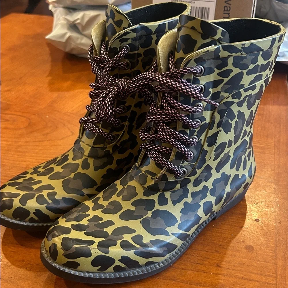 J Crew Leopard Print Rain Boots